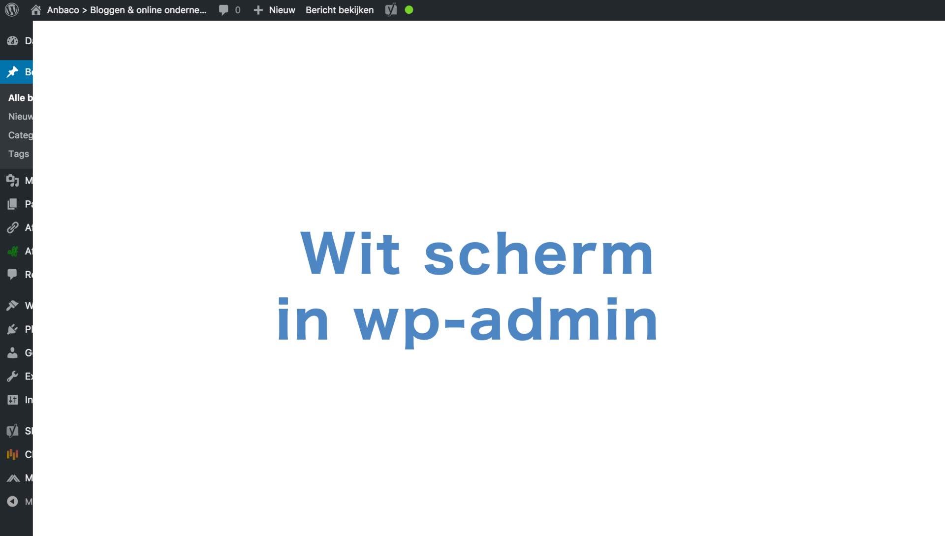 Je bekijkt nu Wit scherm – geen toegang tot wp-admin na update